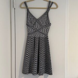 Navy and White Knit Dress